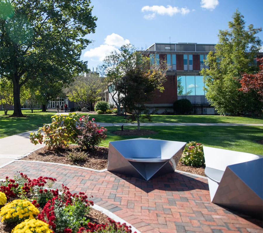 Students walking on campus